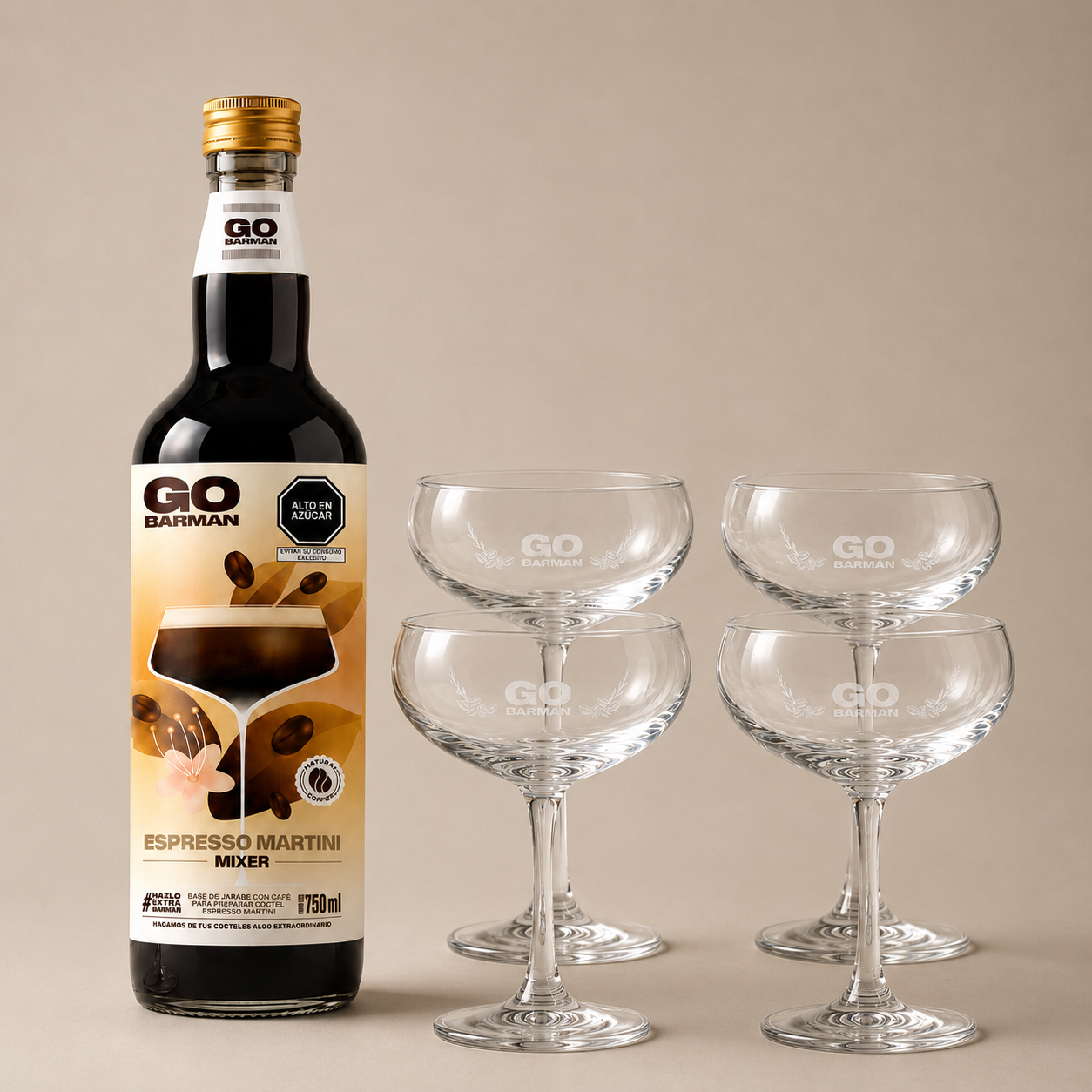 Pack 4 Copas Ferrand + Espresso Martini Mixer